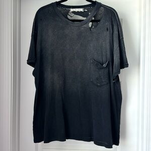 Free people distressed tee.